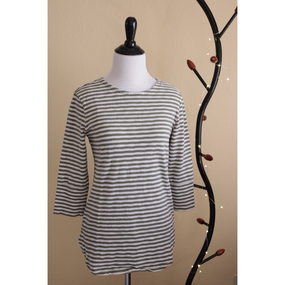 Merona Striped Olive/White Top